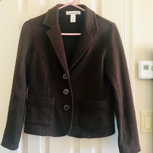 Brown fuzzy sweatshirt blazer